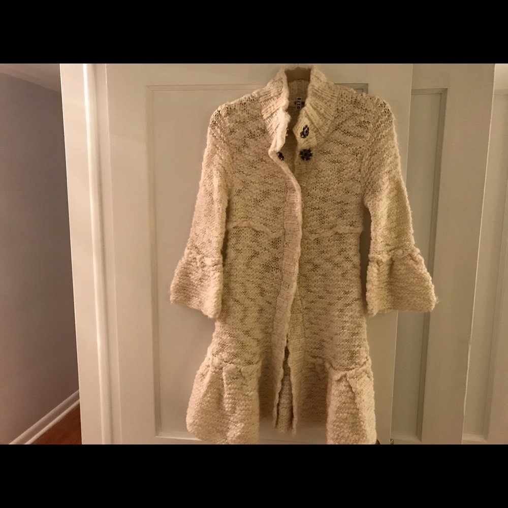 Free People Bell Sleeve Sweater Jacket Size XS